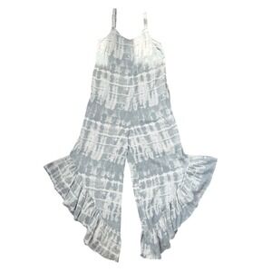 Japna Tie Dye Jumpsuit Ruffle Hem Sleeveless Casual‎ XS